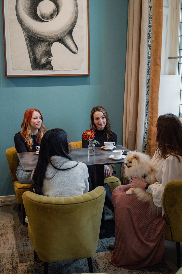 Members gathered over coffee
